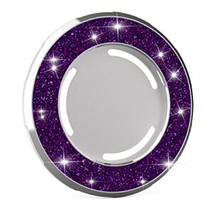 romsea glitter compatible with magsafe socket base removable and wireless charging compatible 【base only】 work with socket grip, ring compatible with iphone 14/13/12 series,glitter purple.