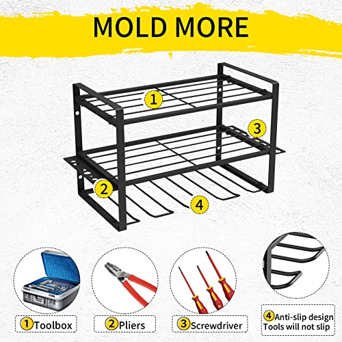 KALINCO Power Tool Organizer, Tool Organizer Wall Mount, Garage Tool Organizer and Storage Rack, Heavy Metal Tool Rack, Drill Rack Wall Mount, Cordless Drill Utility Storage Rack