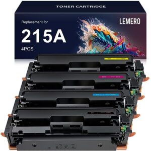 lemero (215a with chip compatible toner cartridge replacement for hp 215a w2310a w2311a w2312a w2313a to use with color pro mfp m182nw m183fw m182 m183 m155 (black cyan magenta yellow, 4 pack)