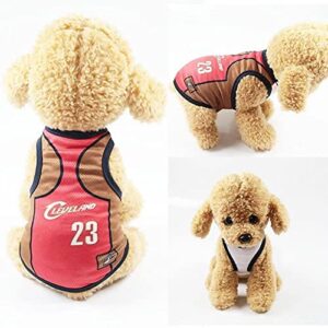 SHENGDA Dog Clothes Pet T-Shirt,Dog Vest Basketball Jersey Cool, Dog Summer Apparel Puppy Pet Cat Clothes 4-Pack C03-5XLarge Multicolor