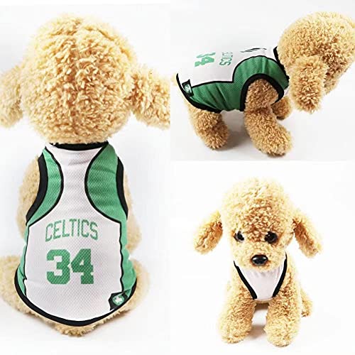 SHENGDA Dog Clothes Pet T-Shirt,Dog Vest Basketball Jersey Cool, Dog Summer Apparel Puppy Pet Cat Clothes 4-Pack C03-5XLarge Multicolor