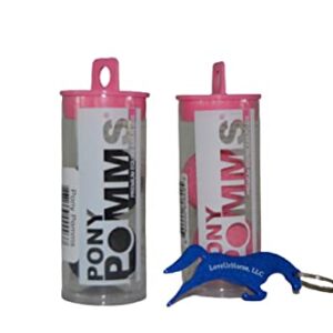 Pomms Pony Equine Ear Plugs - 2 Pairs of Pony Size - 1 Pair of Black and 1 Pair of Pink - Ear Plugs with a Horse Shaped Bottle Opener Keychain (Color May Vary)