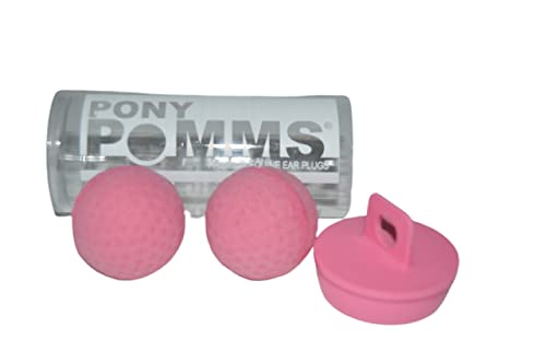 Pomms Pony Equine Ear Plugs - 2 Pairs of Pony Size - 1 Pair of Black and 1 Pair of Pink - Ear Plugs with a Horse Shaped Bottle Opener Keychain (Color May Vary)