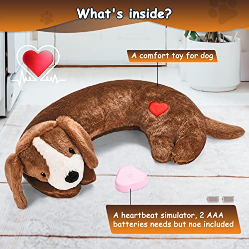 Moropaky Heartbeat Toy Puppy Heartbeat Stuffed Animal Heartbeat Plush Toy for Puppy, Dog Heartbeat Toy for Pet Anxiety Relief Behavioral Sleep Aid Crate Kennel Training Puppy Cuddly Comfort Toy…