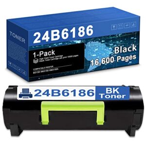 xenonk 24b6186 compatible toner cartridge replacement for lexmark m3150 xm3150 xm3150h printer toner cartridge (1 pack, black)