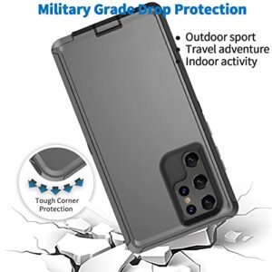 Bisbkrar Defender Case for Samsung Galaxy S22 Ultra 5G, Phone Case [Military Grade] 3 in 1 Shockproof Rugged Protective, Heavy Duty Bumper Cover for Galaxy S22 Ultra 5G(Black(with Belt Clip)) (Black)