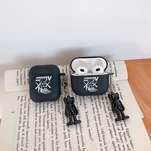 Air Pod 3rd Case, Cute Cover 3D Funny Cool Frosted TPU Kawaii Protective Cases Air pod 3rd 2021 Accessories for Women Girls Men Boy. (3rd Cover face Bear Black)