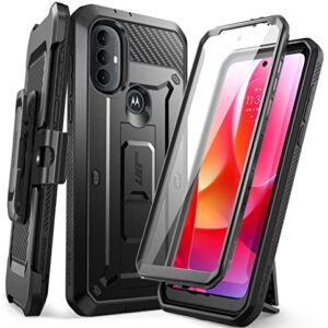 SUPCASE Unicorn Beetle Pro Series Case for Moto G Power 2022, Full-Body Rugged Belt Clip & Kickstand Case with Built-in Screen Protector (Black)