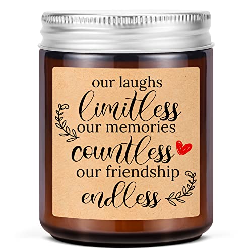 Lavender Scented Candles -Our Laughs Limitless -Friendship Gifts for Women Best Friend -Christmas,Graduation,Birthday Gifts for Female Leaving - Bestie Going Away Gift for Friend Farewell