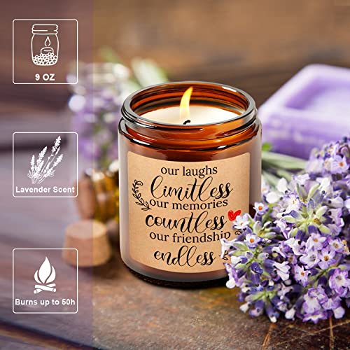 Lavender Scented Candles -Our Laughs Limitless -Friendship Gifts for Women Best Friend -Christmas,Graduation,Birthday Gifts for Female Leaving - Bestie Going Away Gift for Friend Farewell