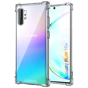 kiomy samsung galaxy note 10 plus case diamond clear with hybrid anti yellow design hard pc back shell and tpu raised bezel shockproof bumper protective ultra transparent slim fit and thin phone cover