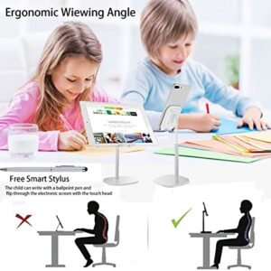 Enrunnig Cell Phone Stand, Phone Stand for Desk, Height Angle Adjustable Mobile Phone Holder, Aluminum Weighted Base Compatible with iPhone 13 Pro XS XR, 4-10'' Cellphone & Tablet