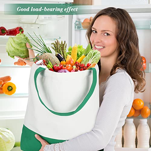 Epakh 12 Pack Canvas Tote Bags Bulk 18.5 x 15 Inch Reusable Grocery Bags Shopping Bags Tote Bag for Women Mother (), Stylish Color