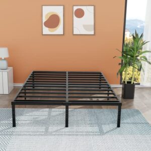 litboom full size bed frame/ 14 inch metal platform base/mattress foundation/no box spring needed/noise -proof/3000lbs capacity