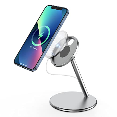 Stand for MagSafe Charger Compatible for iPhone 14 13/13 Pro/13 Pro Max/12/12 Pro Max/12 Mini,Evershop Desk Magnetic Charging Phone Holder for Apple (Not Include Magsafe Charger)