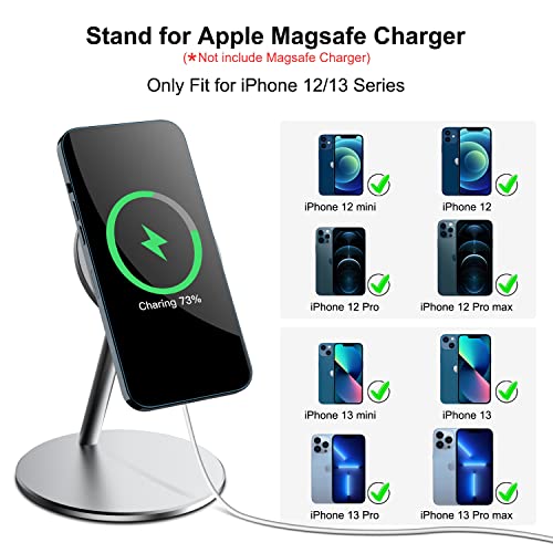 Stand for MagSafe Charger Compatible for iPhone 14 13/13 Pro/13 Pro Max/12/12 Pro Max/12 Mini,Evershop Desk Magnetic Charging Phone Holder for Apple (Not Include Magsafe Charger)