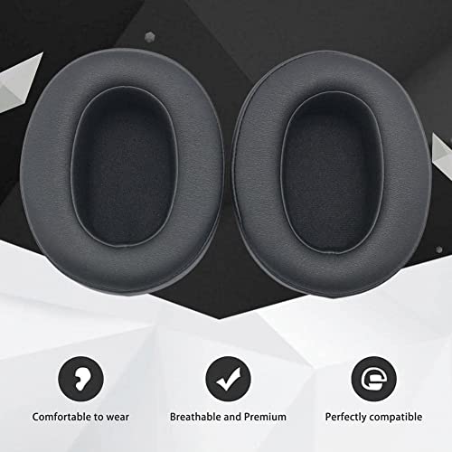 WH-XB900N Replacement Ear Pads Potein Leather Earpads Cover Quite-Comfort Sponge Ear Cushion Pad Earmuff Repair Parts Compatible with WH-XB900N On-Ear Headphone(Black