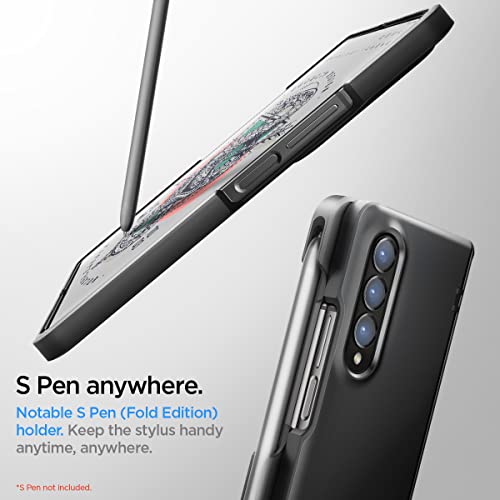 Spigen Slim Armor Pro Pen Edition [Hinge Protection] Designed for Galaxy Z Fold 4 Case (2022) - Black