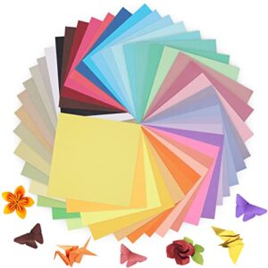 origami paper 50 colors 100 sheets 6" x 6" , double sided color origami kit for crafts & art, allow for easy & intricate folding