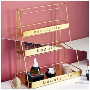 LIFKOME Bathroom Storage 2- Tier Bathroom Organizer Metal Bathroom Countertop Organizer and Storage Shelf Vanity Cosmetic Organizer Holder Kitchen Rack Standing Shelf Organizer