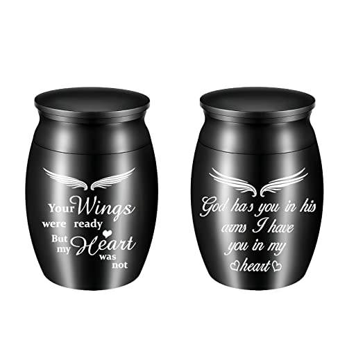 Small Urn Set of 2, Stainless Steel Mini Urn Set, Small Keepsake Urn for Human Ashes, Ashes Holder