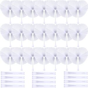 unittype 150 packs wedding paper fans heart shaped folding paper fans white handheld fans accordion paper fans for wedding decorate guests favor anniversary birthday party supplies home decor