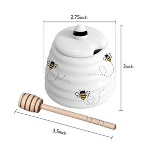 Coloch 6 Pack Ceramic Honey Pot with Wooden Dipper, Honey Jar Serving Set for Bridal Shower Favor, Baby Shower Favor, Wedding Favor & Home Kitchen