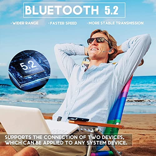 Mosonnytee Bluetooth earpiece Bluetooth Headset Noise Cancelling Headphone with Microphone Trucker Bluetooth Headset Single Ear Hands-Free Headphones with Replaceable Batteries