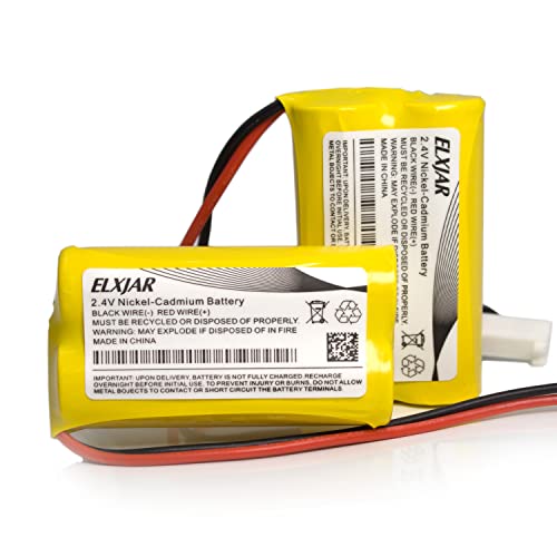 (2-Pack) 2.4V 800mAh Ni-CD Battery Pack Replacement for Dual-Lite 0120822, Dantona Custom-7, LITHONIA ELB-2P41N (CUSTOM-29), ELB-4804N (CUSTOM-241), Custom-276, OSA030 Exit Sign Emergency Light