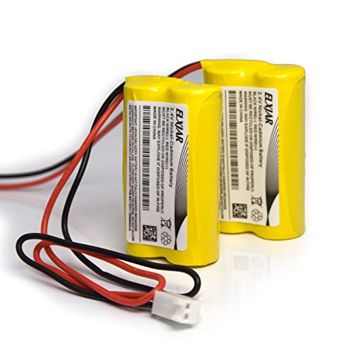 (2-Pack) 2.4V 800mAh Ni-CD Battery Pack Replacement for Dual-Lite 0120822, Dantona Custom-7, LITHONIA ELB-2P41N (CUSTOM-29), ELB-4804N (CUSTOM-241), Custom-276, OSA030 Exit Sign Emergency Light