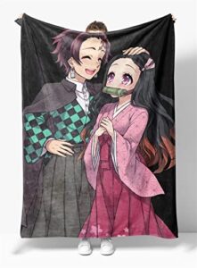 anbp kids adult de-mon sl-ayer soft plush flannel fleece blanket anime blanket air-condition throw blanket for couch bedding sofa living room 50"x40"