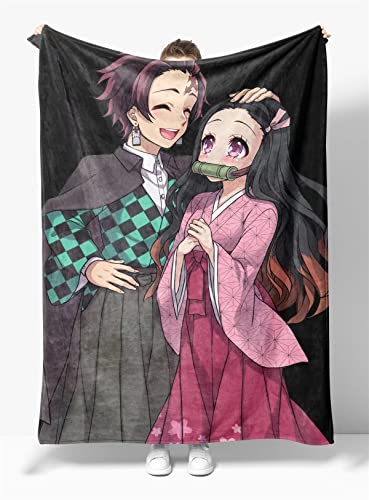 ANBP Kids Adult De-mon Sl-Ayer Soft Plush Flannel Fleece Blanket Anime Blanket Air-Condition Throw Blanket for Couch Bedding Sofa Living Room 50"x40"