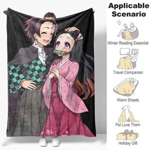 ANBP Kids Adult De-mon Sl-Ayer Soft Plush Flannel Fleece Blanket Anime Blanket Air-Condition Throw Blanket for Couch Bedding Sofa Living Room 50"x40"