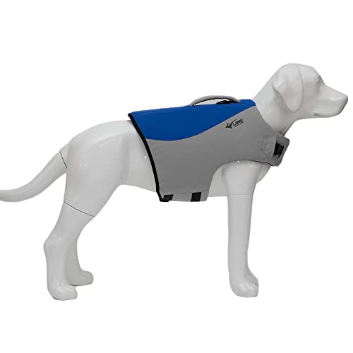 Dog Life Jacket, Sport Style Dog Float Coat with Excellent Buoyancy, Stylish Dog Swimming Safety Vest with Rescue Handle for Small Medium Large Dogs Blue M