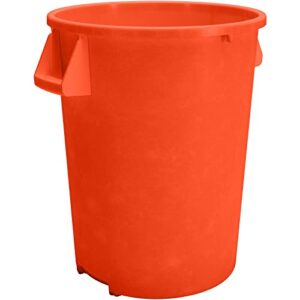carlisle foodservice products bronco orange 32 gallon round waste bin trash container - 84103224 - pack of 4
