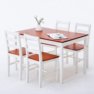5-piece dining table set, kitchen dinner table and 4 chairs