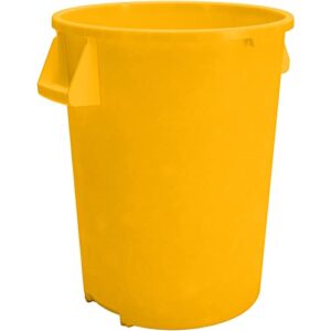 carlisle foodservice products bronco round waste bin trash container 20 gallon - yellow - pack of 1