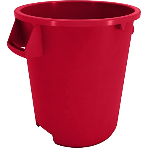 Carlisle FoodService Products Bronco Round Waste Bin Trash Container 10 Gallon - Red - Pack of 1