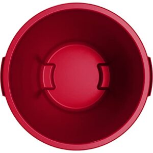 Carlisle FoodService Products Bronco Round Waste Bin Trash Container 10 Gallon - Red - Pack of 1