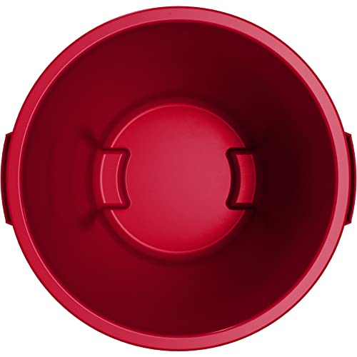 Carlisle FoodService Products Bronco Round Waste Bin Trash Container 10 Gallon - Red - Pack of 1