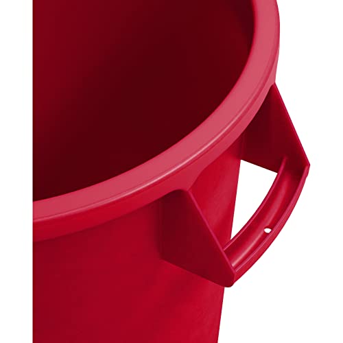 Carlisle FoodService Products Bronco Round Waste Bin Trash Container 10 Gallon - Red - Pack of 1