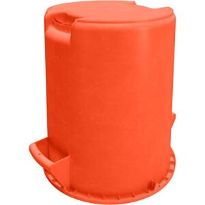 Carlisle FoodService Products Bronco Orange 10 Gallon Round Waste Bin Trash Container - 84101024 - Pack of 6