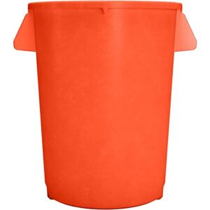 Carlisle FoodService Products Bronco Orange 20 Gallon Round Waste Bin Trash Container - 84102024 - Pack of 6