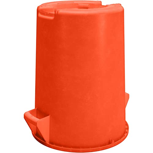 Carlisle FoodService Products Bronco Orange 20 Gallon Round Waste Bin Trash Container - 84102024 - Pack of 6