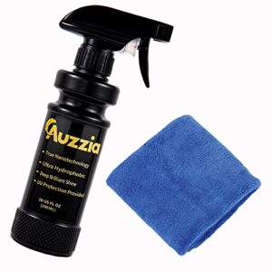auzzia ceramic spray coating for cars, waterless car wash & wax, high-gloss hydrophobic paint sealant protection, quickly applies in minutes, 12 months lasting shine - 10 fl oz