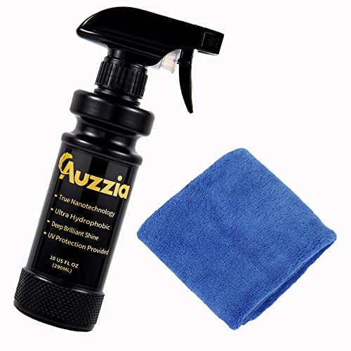 Auzzia Ceramic Spray Coating for Cars, Waterless Car Wash & Wax, High-Gloss Hydrophobic Paint Sealant Protection, Quickly Applies in Minutes, 12 Months Lasting Shine - 10 Fl Oz