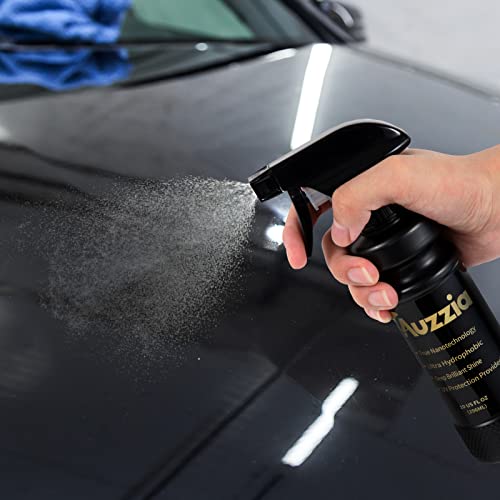 Auzzia Ceramic Spray Coating for Cars, Waterless Car Wash & Wax, High-Gloss Hydrophobic Paint Sealant Protection, Quickly Applies in Minutes, 12 Months Lasting Shine - 10 Fl Oz