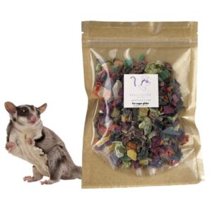 petivore premium mixed dried fruit & vegetable for small exotic pet - made with fruits - sugar glider, hamster, squirrel, chinchillas, marmoset treats, snacks and food (100g)