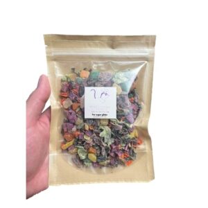 PETIVORE Premium Mixed Dried Fruit & Vegetable for Small Exotic Pet - Made with Fruits - Sugar Glider, Hamster, Squirrel, Chinchillas, Marmoset Treats, Snacks and Food (100g)