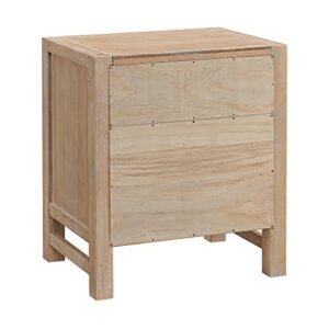 Alaterre Furniture Arden 2-Drawer Wood Nightstand, Children's Bedroom Furniture, Modern Rustic Design, Solid Pine Wood Construction, Light Driftwood Finish, Perfect for Child Room, Nursery or Playroom